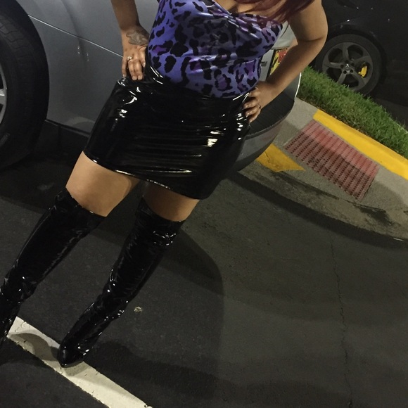high latex boots